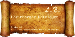 Lozinberger Nefelejcs névjegykártya